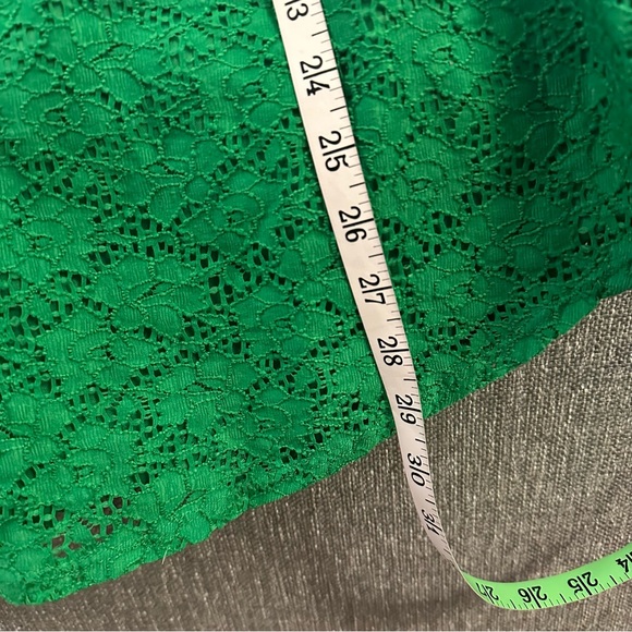 Xhilaration Emerald Green Floral Lace Elastic Waist Dress Size Small - Picture 14 of 14